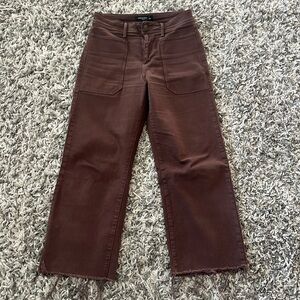 Just black denim high rise utility wide leg- espresso.